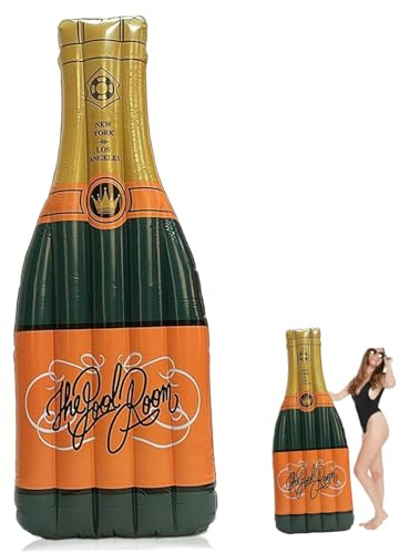 Muzrunq Pool Floats, Inflatable Champagne Bottle-shaped Pool Lounger, 75x31.5x8 PVC Floaties for Adults High Buoyancy Summer Lounger Float.
