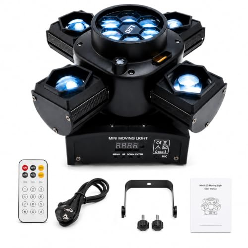 Areyourshop DJ Licht mit 4-in-1 Wirkung,Moving Head Licht with 14 LED-Chips,Prächtige Disco Lichter, für DJ-Events, Partys, Clubs, Hochzeiten und andere Lichtshows