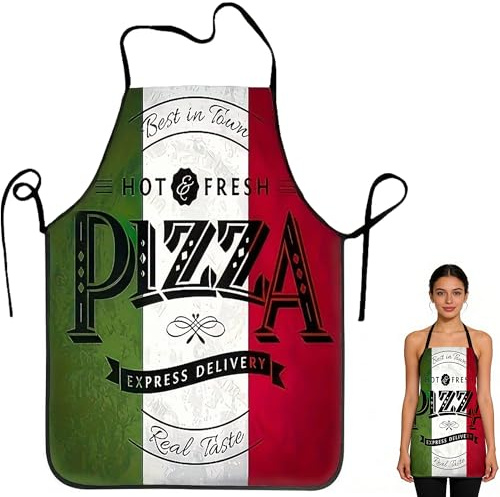 Gxdamxz Pizza Schürze Pizzabäcker 60x80cm, Italienisch Stilisierte Lustige Küchenschürze für Herren, Damen