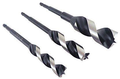 Wood Owl 00707 3 Piece Set OverDrive Fast Boring Ultra Smooth Auger Brad Point Boring Bits Containing the Following Sizes 5/8”, 3/4” and 1”