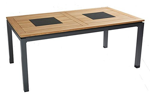 OUTLIV. Gartentisch Davos, Wetterfester Outdoor Esstisch aus Teakholz und Aluminium, Pflegeleicht, Rostfrei, für Garten, Terrasse & Balkon, 160x88cm