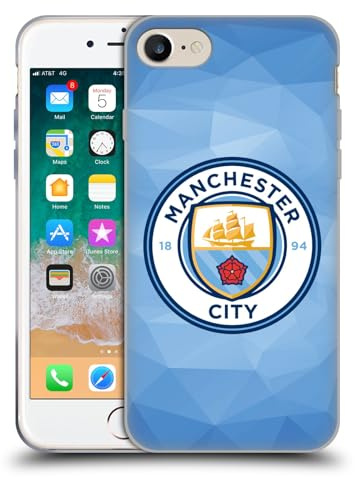 Head Case Designs Officially Licensed Manchester City Man City FC Blue Full Colour Badge Geometric Soft Gel Case Compatible With Apple iPhone 7/8 / SE 2020 & 2022