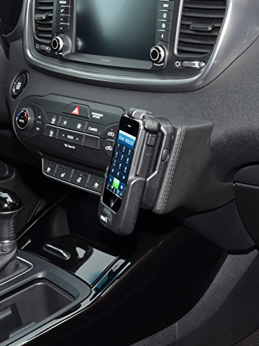 KUDA Handyhalterung passend für Kia Sorento ab 2016 - Telefonkonsole für Smartphones, Handys, Navi und mehr – Kunstlederkonsole, schwarz, 2675