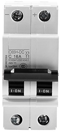 Disjoncteur,Akozon DC 250V 2P Disjoncteur miniature d'air à basse tension Commutateur d'énergie solaire 16A/32A/63A pour Panneaux Solaires et Chauffe-Eau (63A)