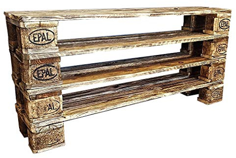 daves redesign Schuhregal Holz Vintage aus Paletten/Schuhschrank aus Europaletten/Ablage/Garderobe Vintage/Palettenmöbel/Palettenregal (4 Etagen, 58 cm Gesamthöhe)