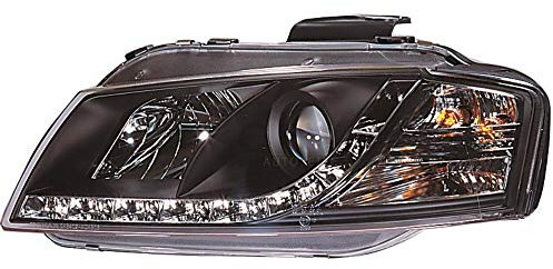 Set Design Scheinwerfer für A3 8P Bj. 03-08 klar/schwarz Tagfahrlicht