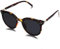 SOJOS Klassisch Retro Runde Sonnenbrille Damen Herren Groß Brille BLOSSOM SJ2067 mit Demi Rahmen/Grau Linse