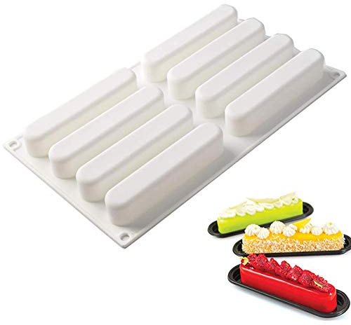 OCPO KITCHEN Müsliriegel Backform Silikon BPA Frei, Silikonform Rechteckig Schokolade, Energieriegel Backform, Antihaft Silikonform für Trüffel, Brotbrot, Muffin, Brownie, Eiswürfel, Seife (8 Mulden)