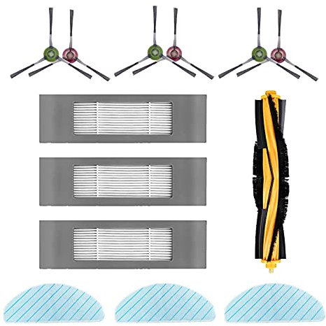 Wischtüch Bürste Filter Zubehör Ersatzteile Set für Ecovacs DEEBOT OZMO T9 T9+ Yeedi Vac 2 Pro Staubsauger Roboter (13 Stück)