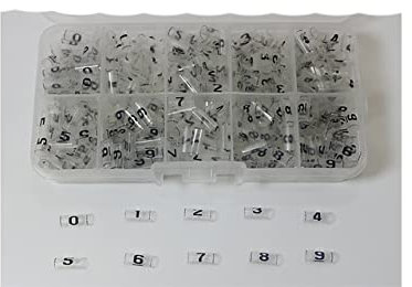 Plastic box heat shrink tubing cable marker label Wire Number 0 to 9 1-16mm 8 Colore PVC insulation shrink ratio 2:1-China,transparent color,12mm