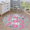 Paco Home Kinderteppich Teppich Rund Kinderzimmer Spielteppich Straßenteppich Modern rutschfest Junge Mädchen, Grösse:160 cm Rund, Farbe:Pink