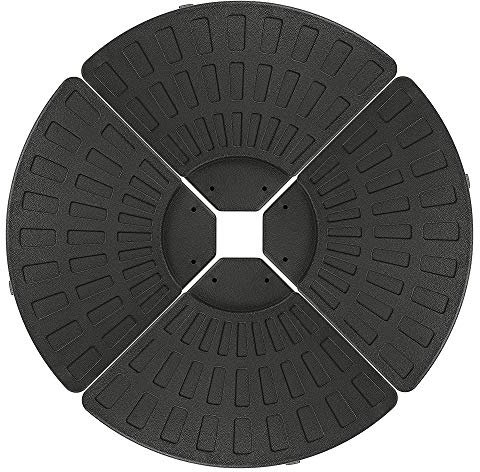 Lot de 4 pieds de parasol carrés - Pour parasol - À remplir avec du sable et de l'eau - Avec poignée - Forme carrée - Dalle Parasol de Jardin Effet Rotin Idéal pour Parasol Plage (4 pièces 96*96*8cm)