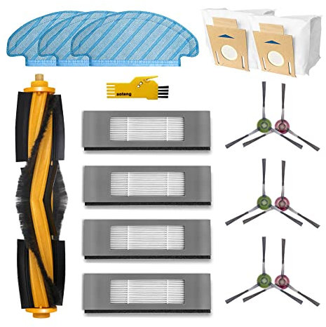 aotengou Kit d'accessoires de Rechange pour ECOVACS DEEBOT N8+ ECOVACS Deebot Ozmo T8 Aivi T8+ T8 T8MAX yeedi vac Max yeedi vac Station Robot Aspirateur 16 Paquets de Brosse Principale, Filtre