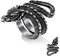 Bestyle Vintage Punk Ringe Drachen Schmuck Silber, Edelstahl Gothic Ring Herren Retro Drachen Ring Offen Finger Schmuck für Männer Frauen Silber 64.7(20.6)