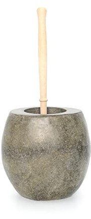 wohnfreuden Naturstein WC-Toiletten-Bürstenhalter 15x20cm poliert Flussstein Toilettenbürste WC-Garnitur Bad Zubehör