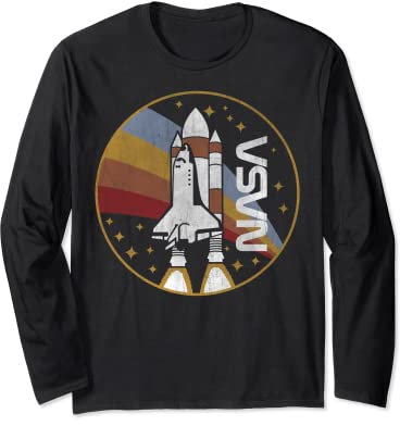 NASA Shuttle Launch With Rainbow Long Sleeve T-Shirt