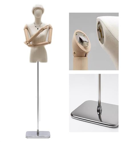 LMXSHJI Schneiderpuppe Damenbüste Büste Flache Schultern Modell Requisiten Frauenkleidung Halbkörperpuppe Rechtwinklige Schulter Bekleidungsgeschäft Ausstellungsständer für Fenstermodelle ganzer Körpe