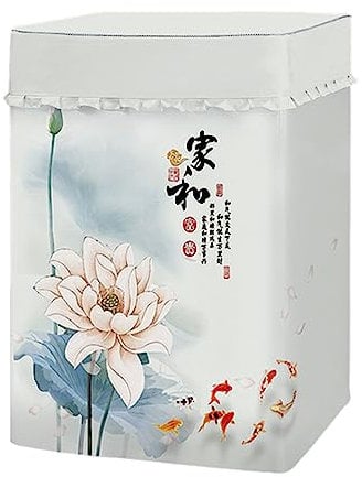 Odot Housse de Protection pour Machine à Laver Chargement par Le Haut Classique Couvre-Machine Protecteur Anti-Poussière Couverture pour Machine Lave-Linge Sèche-Linge (Carpe,XS (2-4.2kg))