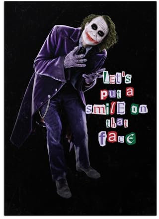 Displate Offiziell Batman MetallPoster Magnetische Befestigung Inklusive Lizenziert Bilder Hochwertiges Poster The Dark Knight - Let's put a smile on that face Poster 45 cm x 32 cm