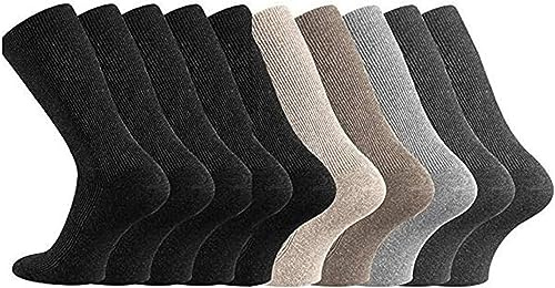 TippTexx 24 10 Paar unisex Gesundheitssocken ohne Gummidruck, Diabetiker geeignet und Anti-Loch-Versprechen