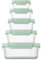 Locknlock NestnLock Stackable Food Storage Containers 5pc set - 230ml / 500ml / 920ml / 1.6L / 2.7L, Sage Green