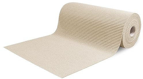 SaRani Tappeto al Metro Assorbente per Esterno e Interno, adatta per Corridoio Bordo Piscina, Doccia, Passatoia Antiscivolo Multiuso Aquamat (Beige, 400x65 cm)