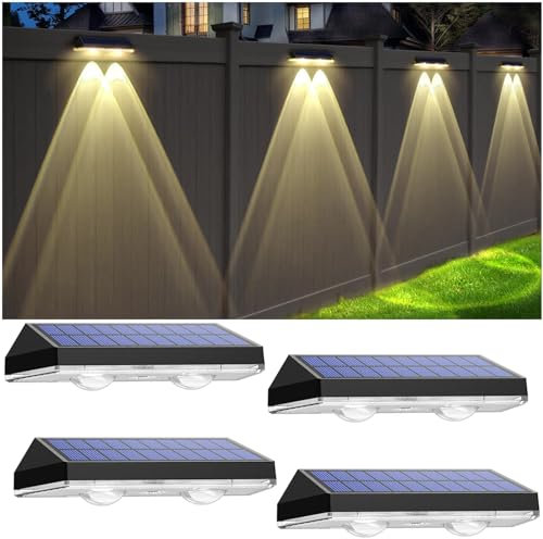N NORA TWIPS Solarlampen für Außen Garten, 4 Stück Wasserdichte Solar Wandleuchte Aussen für die Garten dekoration | LED Gartenlampen für Terrasse, Garten, Stufen und Treppen, Warmweiß/Farbwechselnde