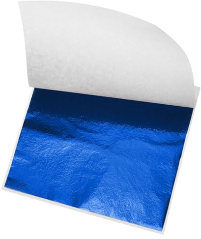 QUARKZMAN Goldblattfolie, Blatt Papier, 3,3 Zoll x 3,1 Zoll für Kunstdekoration, Skulpturen, Malerei, Packung mit 200 Stück