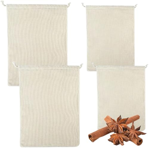 VJUYSW Set 4 Filet de Cuisson pour Pois Chiches, Sac de Cuisson, Sac de Cuisson pour légumes Filet de Cuisson pour Aliments, Filet de Cuisson pour légumes réutilisable Sachet The a remplir jetable