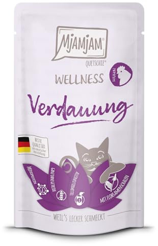 MjAMjAM - Premium Nassfutter für Katzen - Wellness - Verdauung - Huhn, 1er Pack (1 x 125g), getreidefrei