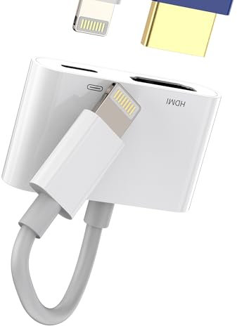 Adattatore da Lightning a Hdmi (2 in 1) per iPhone 14 Pro Max cavo di ricarica jack per Apple MFI Certified 1080p Multiport Display Display Digital TV Audio Video per proiettore caricatore