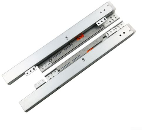 Hasaller Unterbodenführungen, Bodenmontage, Schubladenschienen, geräuschlos, Soft-Close, Stahlkonstruktion, Silber (450 mm)