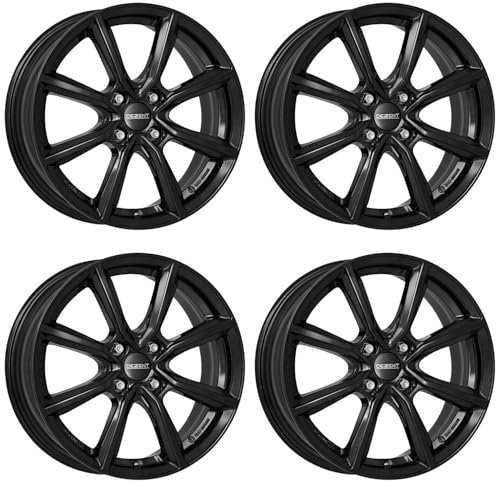4x Dezent Felgen Alufelgen TN black 6.5Jx16 ET35 4x98 kompatibel mit Fiat 500 Bravo Fiorino/Fiorino Van Idea Linea Qubo Stilo 500 Elec