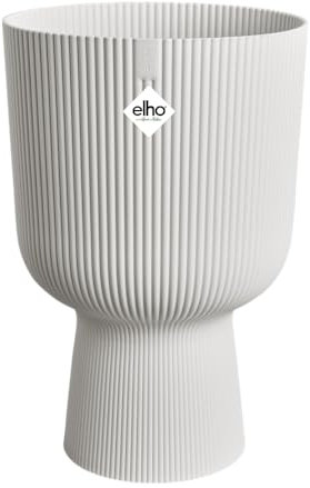 elho Vibes Fold Coupe 30 Pflanzentopf - Blumentopf für Innen - 100% recyceltem Plastik - Ø 29.5 x H 44.7 cm - Weiß/Seidenweiß