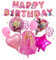 Rosa Geburtstagsdeko Mädchen Luftballons- Prinzessin Kindergeburtstag Deko Folienballon Happy Birthday Geburtstag Balloon Partyzubehör für Kinder Cartoon Theme Party Hintergrunden Supplies Deko