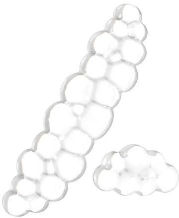 Clear Gel Wrist Rest for Keyboard and Mouse, White Cloud Keyboard Wrist Rest Set, Cute Ergonomic Silicone Wrist Rest for Keyboard 60%/75% (Cloud, Short+Long)