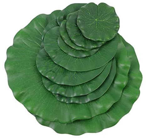 QUMIIRITY Simulierte Lotusblätter Eva 8 Stück Künstliche Teichpflanzen Verschleißfest Teich Dekoration Gartenbedarf Für Innenhof Und Springbrunnen