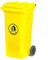 DUAS Outdoor Wheelie Bin Trash Can Large 100L & 120L EN840 Certified Rubbish Waste Dustbin with Lid, Rubber Wheels, and Steel Axle – Durable for Home Workplace and Commercial Use (Yellow, 100L)
