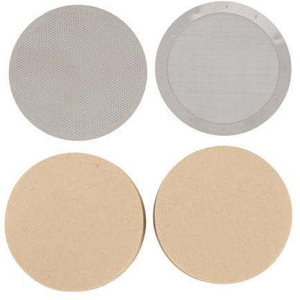 French Press Filter, 2,4 Zoll Edelstahl Wiederverwendbarer Kaffeemaschinen -Scheibe Filter Französisch Press Ersatzfilter Mesh Filter Austausch (Mit Filterpapieren)