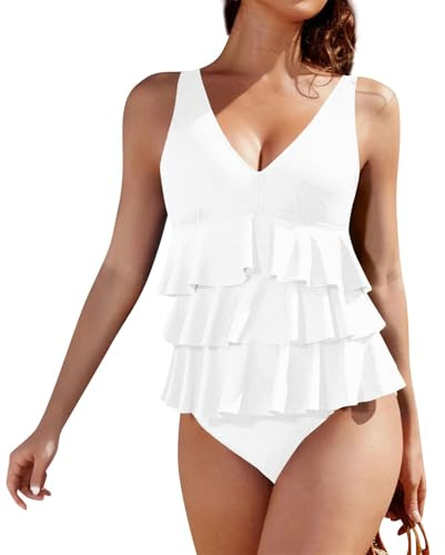 MOKBAY Bikini Donna da Mare Due Pezzi Vita Alta Costumi Sexy Curvy Swimwear Contenitivo Taglie Forti Costume da Bagno