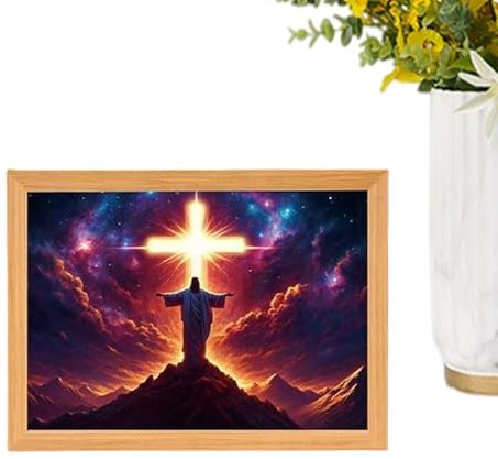 Pavsicgn Jesus Lampe, Jesus Nachtlicht | Jesus leuchtet Bild,Dekorative christliche Wandkunst führte religiöse Heimdekoration zum Geburtstag Wohnzimmer, Weihnachten & Kirche