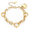 Emibele Herz Armbänder für Frauen, Edelstahl Non Tarnish Gold Armband mit Herz-Anhänger, Verstellbarer Karabinerverschluss Gold Handkette,Romantische Liebe Schmuck Geschenke für Frauen am Valentinstag
