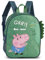 Kindergartenrucksack Peppa Pig mit Dino, Personalisiert mit Name, Rucksack Kinder Kita Kindergarten mit Vortasche, Kinderrucksack Jungen grün