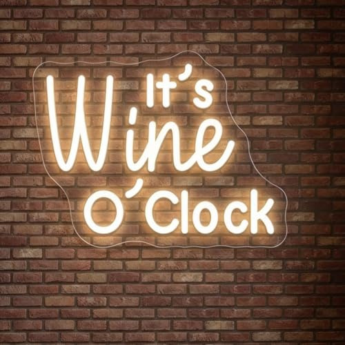 Es ist Wein Uhr Neon Zeichen Wein Led Licht Pub Club Taverne | Bar Dekor Hause Wand Personalisiertes Geschenk