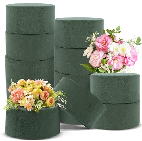 Niuny Steckschaum für Blumen Blumensteckschaum Steckmasse für Kunstblumen 12Stk Steckschwamm für Blumen Blumensteckmasse Rund für Blumengestecke Feiern Basteln Floristik Zubehör Floristikbedarf