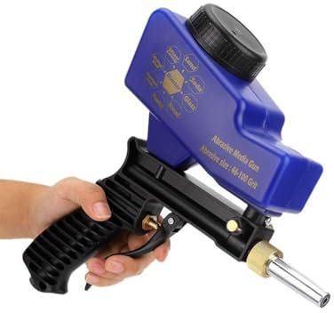 Brrnoo Pistola de de Aire, Tipo Gravedad Portátil Kit Pistola Arma óxido Kit Arma Portátil Pleumática Removedora óxido Azul