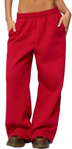 Lshyuehao Women's Wide Leg Sweatpants High Waisted Baggy Lounge Trousers Trendy Drawstring Baggy Long Pants Casual Solid Color Joggers