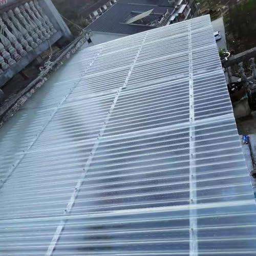 Láminas de Plástico de Policarbonato Placas Impermeable, Ondulada Planchas Transparentes Tejados, Panel Reemplazo for Techos Patio, Fácil de Cortar(4 PCS,0.9x1m/2.95x3.28ft)