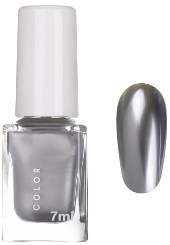 LANEPORD Silver Nail Polish | Quick Drying, Long Lasting Chrome Nail Polish | Breathable Silver Nails Varnish