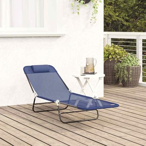 ATOMSTACK MAKER HOMELEN Klappbare Sonnenliege Textilene mit Verstellbarer Rückenlehne Marineblau 182x55x85,5 cm – platzsparend & UV-beständig für Garten, Terrasse & Balkon